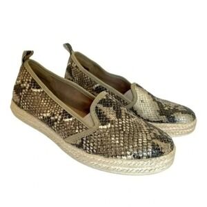 Clarks Collection‎ Snakeskin Print Espadrille Slip On Flats Women Size 8.5 M
